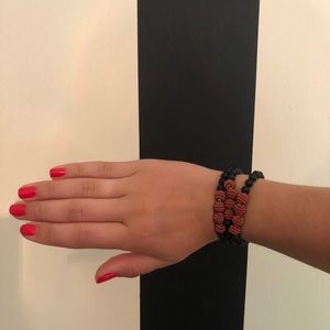 Set of 3 ceramic bracelets with coil beads